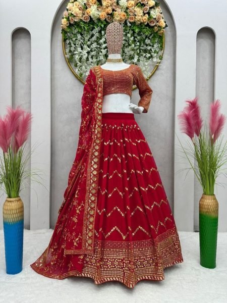 Faux Georgette Sequence Worked Designer Lehenga Choli Designer Lehenga Choli