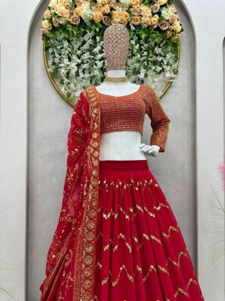 Faux Georgette Sequence Worked Designer Lehenga Choli Designer Lehenga Choli