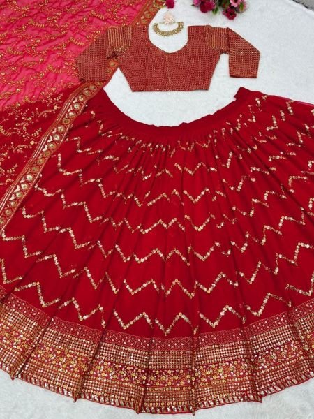 Faux Georgette Sequence Worked Designer Lehenga Choli Designer Lehenga Choli