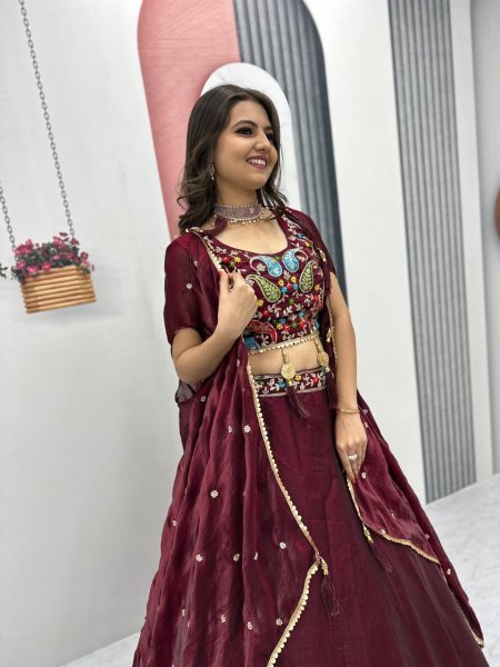 Fendy Embroidery Party Wear Semi Stitched Designer Lehenga Choli In Wholesale Price Designer Lehenga Choli