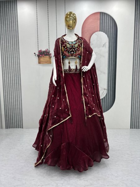 Fendy Embroidery Party Wear Semi Stitched Designer Lehenga Choli In Wholesale Price Designer Lehenga Choli