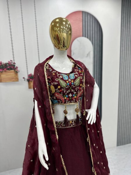 Fendy Embroidery Party Wear Semi Stitched Designer Lehenga Choli In Wholesale Price Designer Lehenga Choli