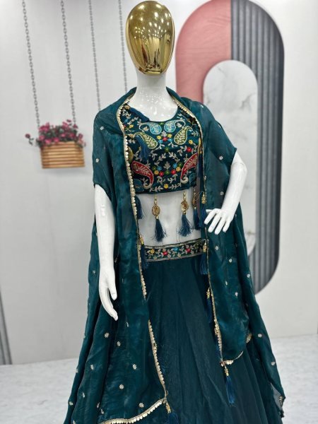 Fendy Embroidery Party Wear Semi Stitched Designer Lehenga Choli In Wholesale Price Designer Lehenga Choli