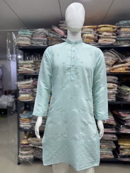 Fendy Silk Embroidered Kurta Pajama Set Ready to Wear Outfit for Functions Kurta Pajama Wholesale