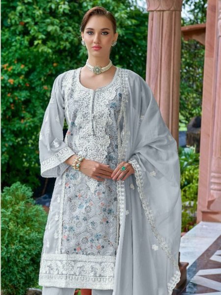 Fepic Rosemeen C 1864 Organza Embroidered Pakistani Suit at Low Price Salwar Kameez