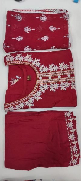 Festival Special Heavy Embroidery Lace Work Kurti Pant With Dupatta 3 Piece Kurti Set