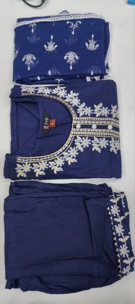 Festival Special Heavy Embroidery Lace Work Kurti Pant With Dupatta 3 Piece Kurti Set