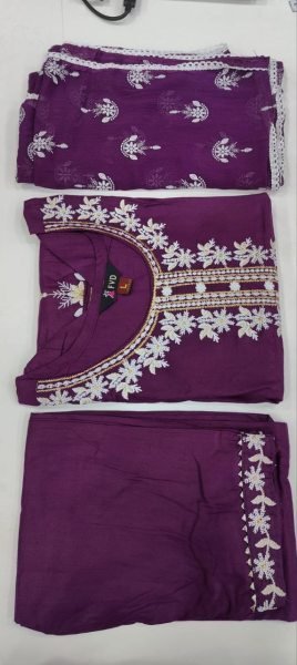 Festival Special Heavy Embroidery Lace Work Kurti Pant With Dupatta 3 Piece Kurti Set