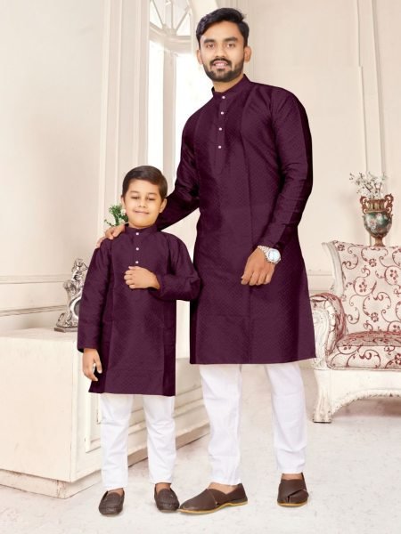 Festival Special  Silk Jequard  Kurta pyjama Combo Father Son Collection 