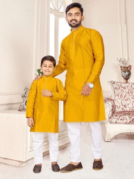 Festival Special  Silk Jequard  Kurta pyjama Combo Father Son Collection 