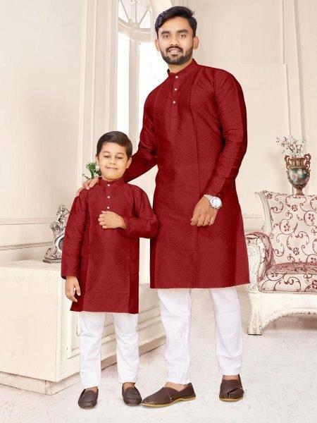 Festival Special  Silk Jequard  Kurta pyjama Combo Father Son Collection 