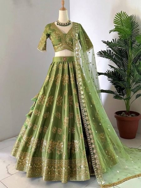 Festival Wear Chinon Silk Lehenga Choli   Lehenga