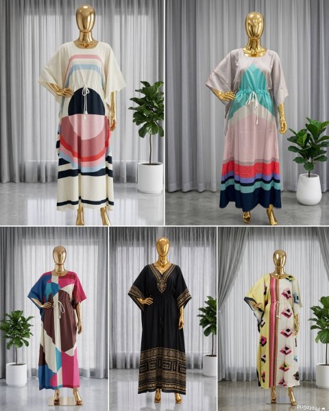 Festive Black Designer Long Kaftan in Heavy French Crepe For Daily Wear Kaftan 