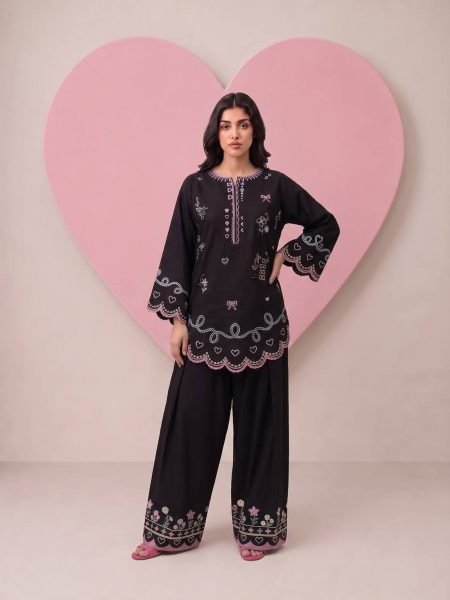 Festive Black Roman Chanderi Silk Farshi Salwar Suit with Sequin Embroidery for Wedding Ready To Wear Suit