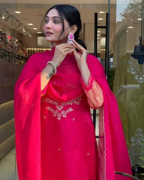 Festive charm Viscose Silk Embroidered Lagadi Patta Kurti with Cotton Pant   Cut Work Dupatta for Office Wear  Straight Cut Long Kurtis