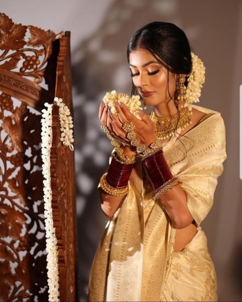 Festive Cream Soft Lichi Silk Saree with Rich Jacquard Weaving and Heavy Brocade Blouse Silk Sarees Wholesale