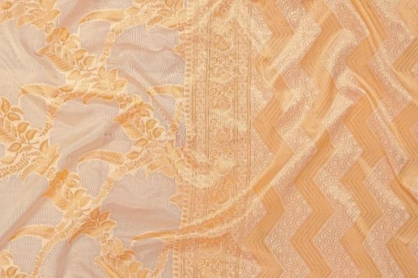 Festive Cream Soft Lichi Silk Saree with Rich Jacquard Weaving and Heavy Brocade Blouse Silk Sarees Wholesale