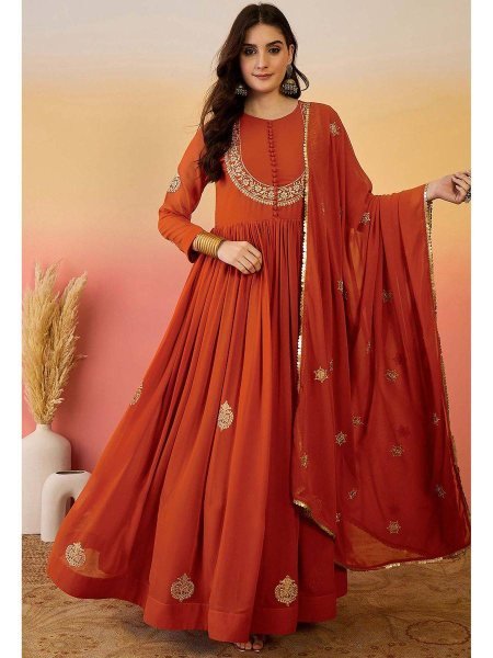 Festive Georgette Embroidered Suit Set with Dupatta Diwali Celebration Wear Diwali Collection