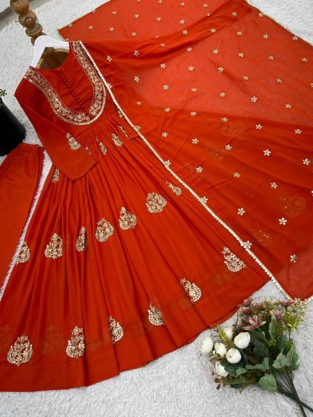 Festive Georgette Embroidered Suit Set with Dupatta Diwali Celebration Wear Diwali Collection