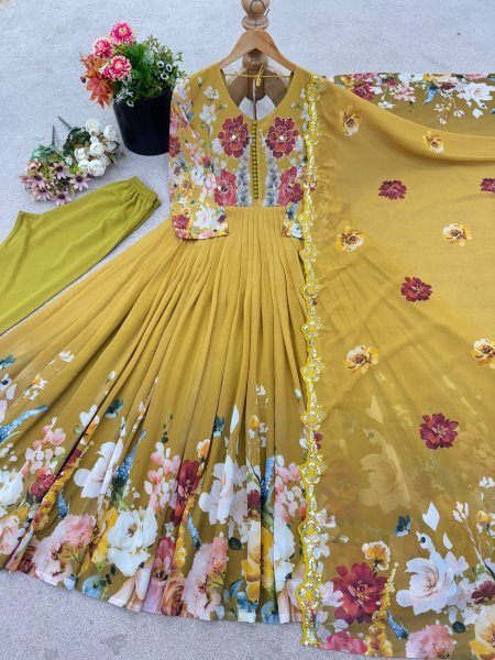 Festive Georgette Embroidery Gown Outfit Ready to Wear Wholesale Bulk Order Anarkali Kurtis 