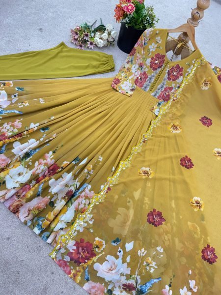 Festive Georgette Embroidery Gown Outfit Ready to Wear Wholesale Bulk Order Anarkali Kurtis 