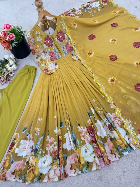 Festive Georgette Embroidery Gown Outfit Ready to Wear Wholesale Bulk Order Anarkali Kurtis 