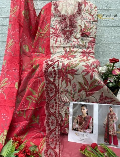 Festive Hot Pink Pure Cotton Patch Work Salwar Suit with Cotton or Chiffon Dupatta Pakistani Suits Wholesale