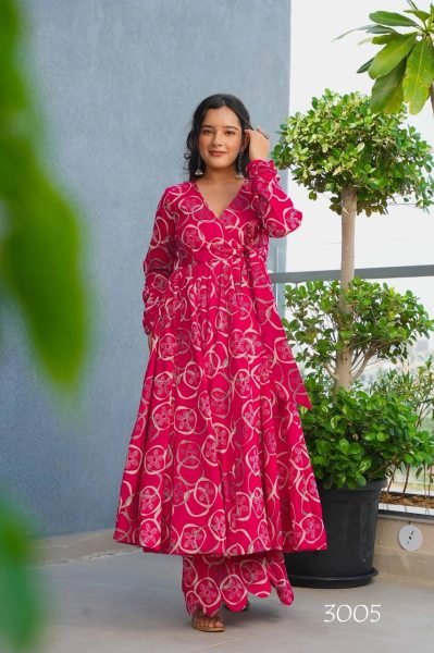 Festive Pink Digital Printed Heavy Rayon Kurti with Bottom at Wholesale Rate  Printed Kurtis