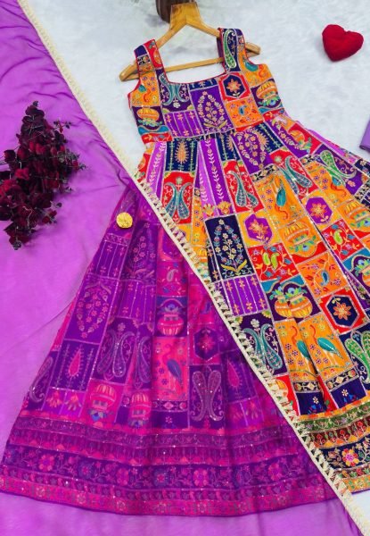 Festive Pure Original Crepe Maxi Gown Set With Sleeveless Suits For Wedding Wear  Ready To Wear Collection