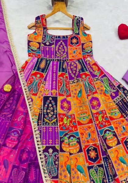 Festive Pure Original Crepe Maxi Gown Set With Sleeveless Suits For Wedding Wear  Ready To Wear Collection