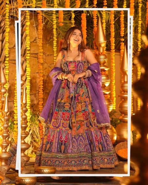 Festive Pure Original Crepe Maxi Gown Set With Sleeveless Suits For Wedding Wear  Ready To Wear Collection