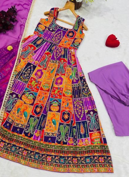 Festive Pure Original Crepe Maxi Gown Set With Sleeveless Suits For Wedding Wear  Ready To Wear Collection