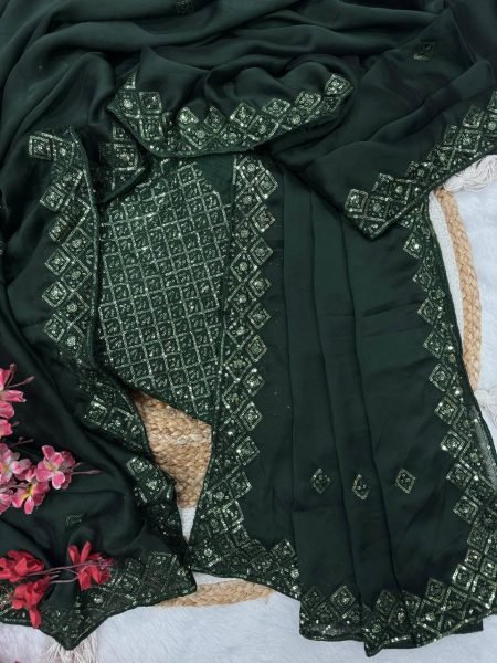 festive ready silk saree with cutwork sequins direct from manufacturer Embroidery Sarees Wholesale