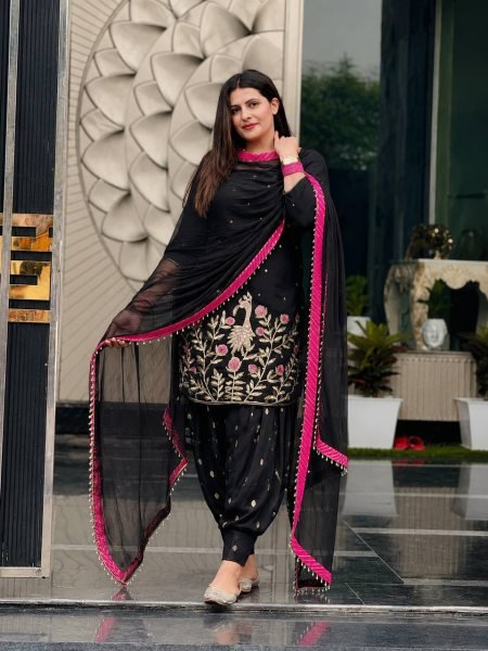 Festive Ready to Wear Patiala Dhoti Suit with Sequin Embroidery Ready To Wear Collection