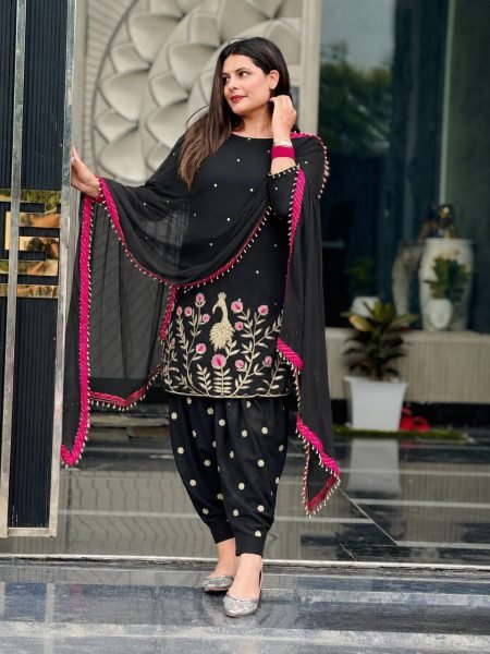Festive Ready to Wear Patiala Dhoti Suit with Sequin Embroidery Ready To Wear Collection