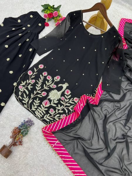 Festive Ready to Wear Patiala Dhoti Suit with Sequin Embroidery Ready To Wear Collection