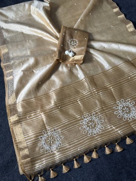 Festive Royal Look Golden Trusser Saree with Rich Zari Weaving Work For Wedding Designer Wedding Sarees Wholesale