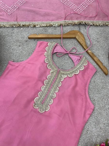 Rosy Radiance Tabby Organza Festive Sharara Set with Sequin & Mirror Glam Ready To Wear Collection