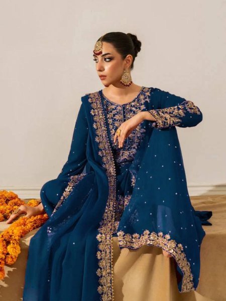 Festive Special Georgette Coding With Sequence Work Sharara Suit 