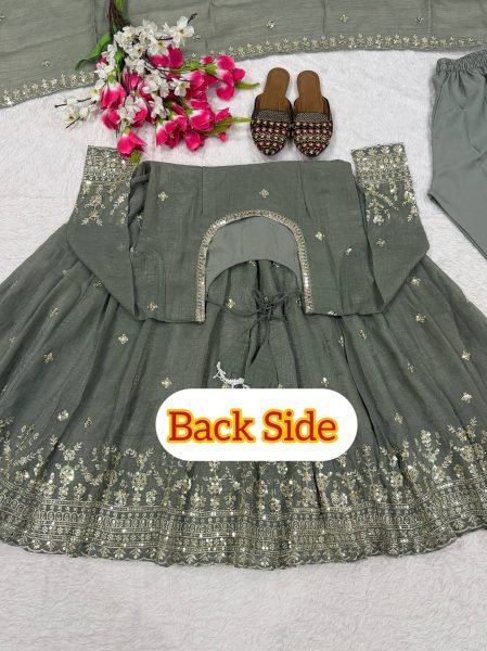 Festive Wear Anarkali Gown Set in Heavy Crunchy Silk Ready To Wear Collection