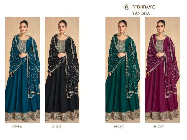 Festive Wear Dark Green Silk Anarkali Gown with Embroidered Dupatta Anarakali Gown Wholesale