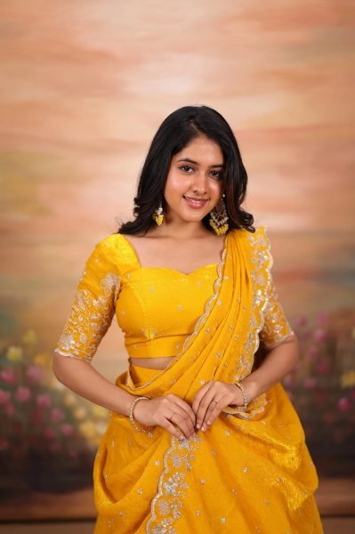 Festive Wear Yellow Silk Lehenga Choli with Embroidered Blouse and Dupatta at Wholesale Rate Designer Lehenga Choli