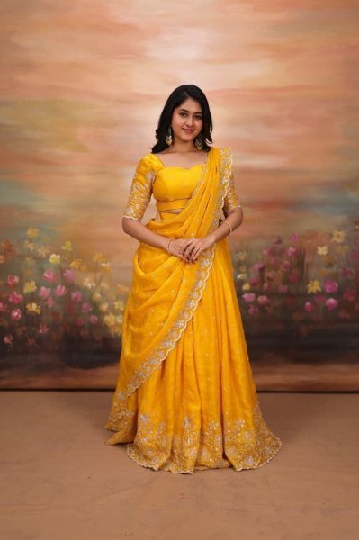 Festive Wear Yellow Silk Lehenga Choli with Embroidered Blouse and Dupatta at Wholesale Rate Designer Lehenga Choli