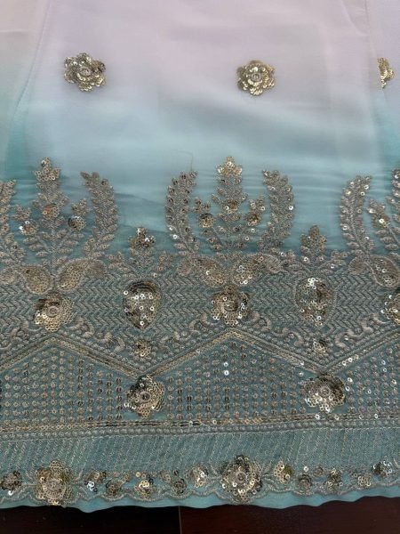 Festive White Star Georgette Embroidered Long Anarkali Gown Ready To Wear Collection