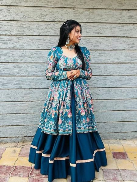 Fiyona Silk Embroidered Lehenga with Top Partywear Indo Western Look Ready To Wear Suit