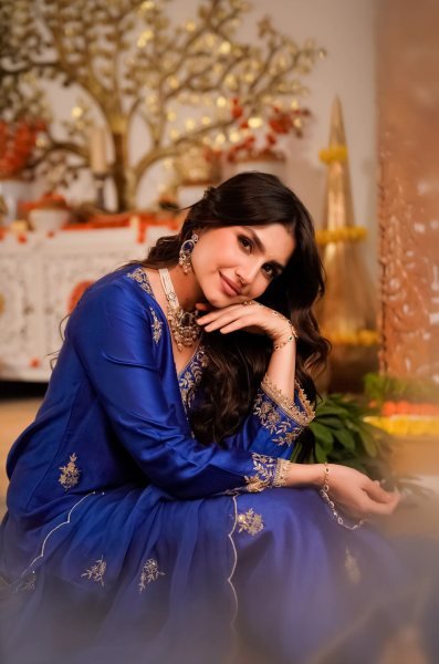 Flawless Blue Mal Chanderi Kurti Pant Dupatta Set with Embroidery Work Embroidery Kurtis 