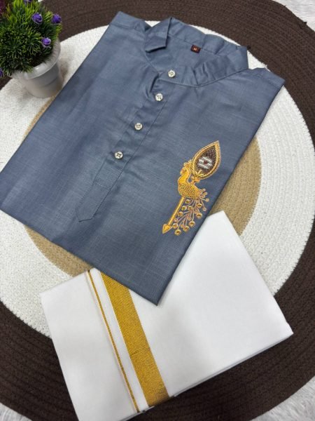 Flawless Grey Men and Kids Matching Jippa with Premium Printed Design Father Son Collection 