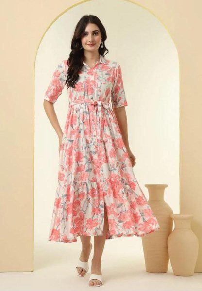 Flawless Red Digital Print Poly Rayon Kurti for Daily Wear at Wholesale Rate Western Ladies Top Wholesale