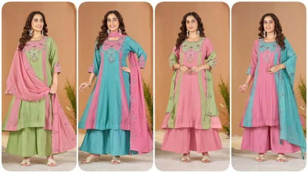 Flawless Teal Designer Mal Chanderi Anarkali Suit with Heavy Embroidered Dupatta Anarkali Kurtis 