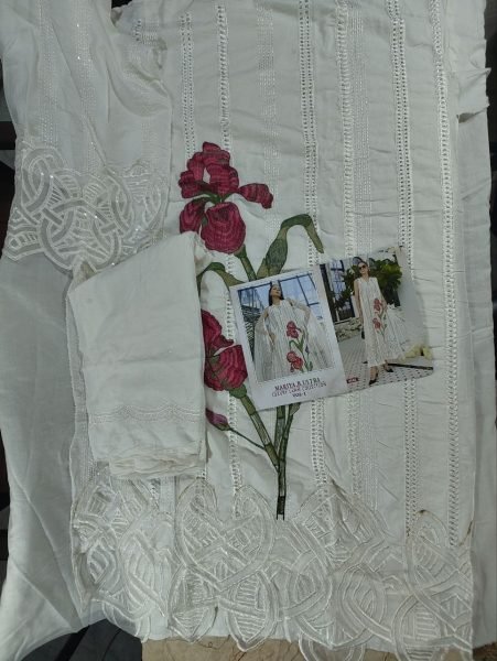 Flawless White Cotton Suit Set with Embroidered Dupatta Pakistani Suits Wholesale